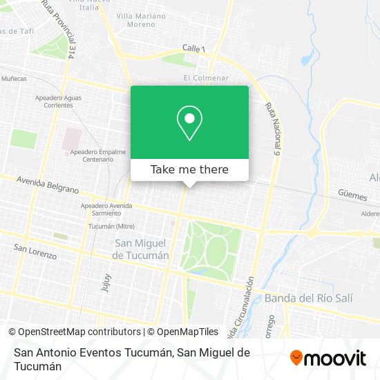 San Antonio Eventos Tucumán map