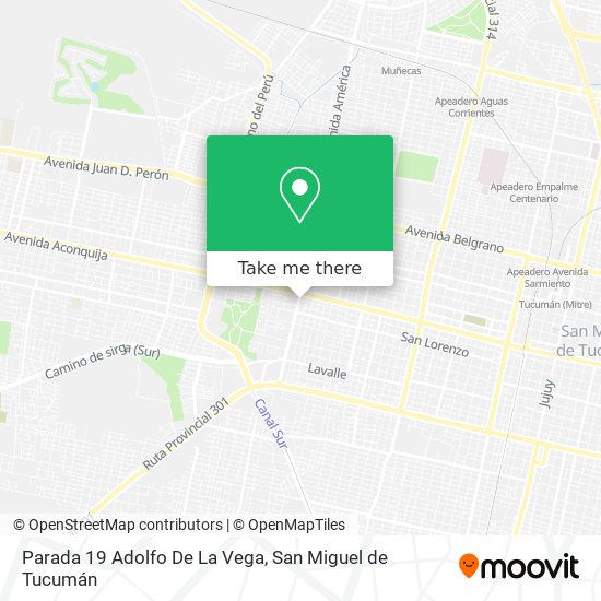 Mapa de Parada 19 Adolfo De La Vega