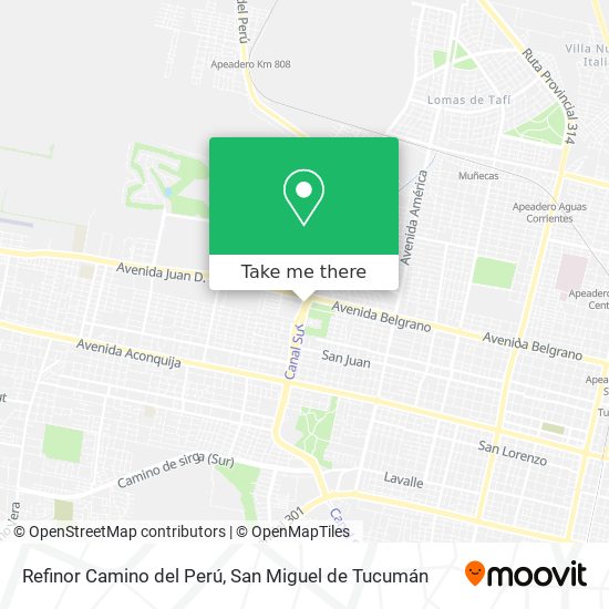 Mapa de Refinor Camino del Perú