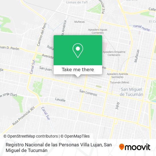 Mapa de Registro Nacional de las Personas Villa Lujan