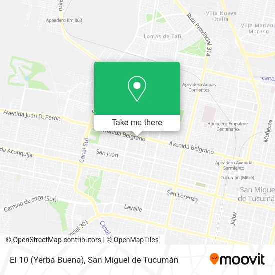 El 10 (Yerba Buena) map
