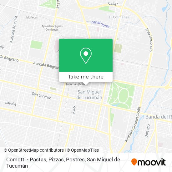 Mapa de Cömotti - Pastas, Pizzas, Postres
