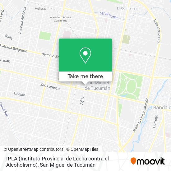 IPLA (Instituto Provincial de Lucha contra el Alcoholismo) map