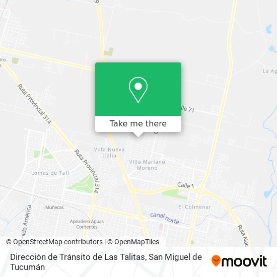 Mapa de Dirección de Tránsito de Las Talitas