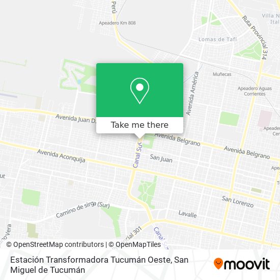 Estación Transformadora Tucumán Oeste map