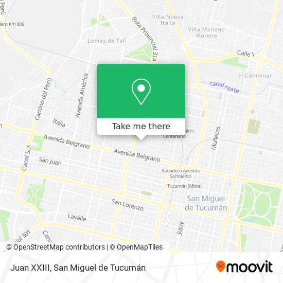 Juan XXIII map
