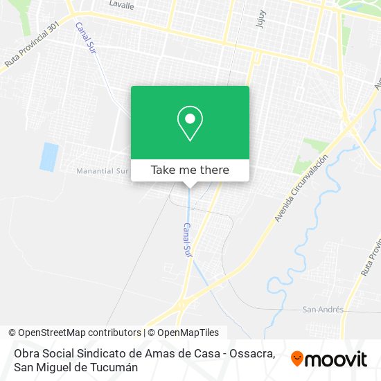 Mapa de Obra Social Sindicato de Amas de Casa - Ossacra