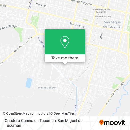 Criadero Canino en Tucuman map