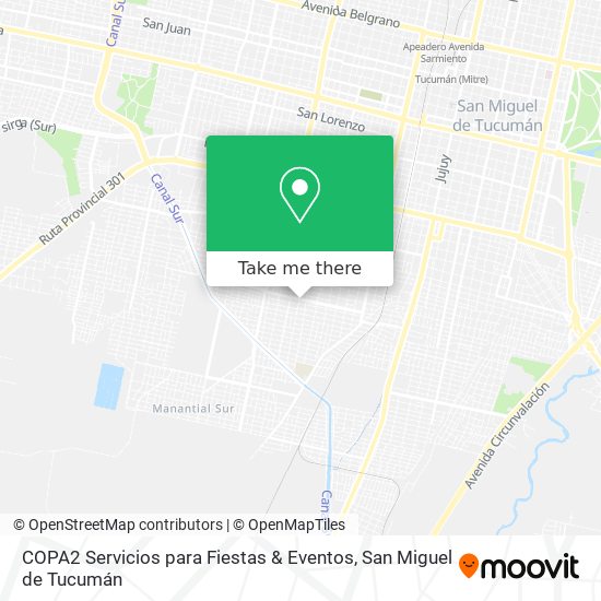 Mapa de COPA2 Servicios para Fiestas & Eventos