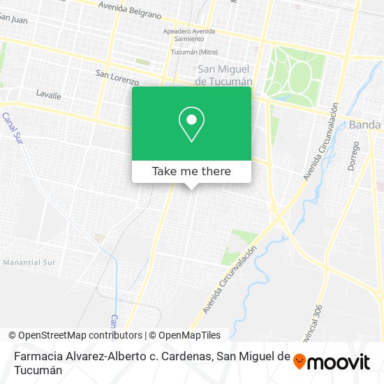 Farmacia Alvarez-Alberto c. Cardenas map