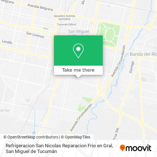 Refrigeracion San Nicolas Reparacion Frio en Gral map