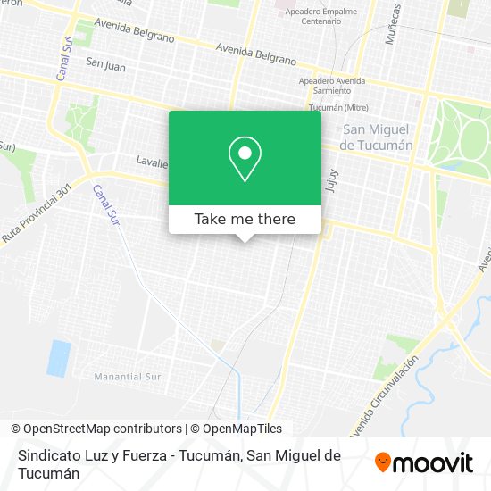 Mapa de Sindicato Luz y Fuerza - Tucumán