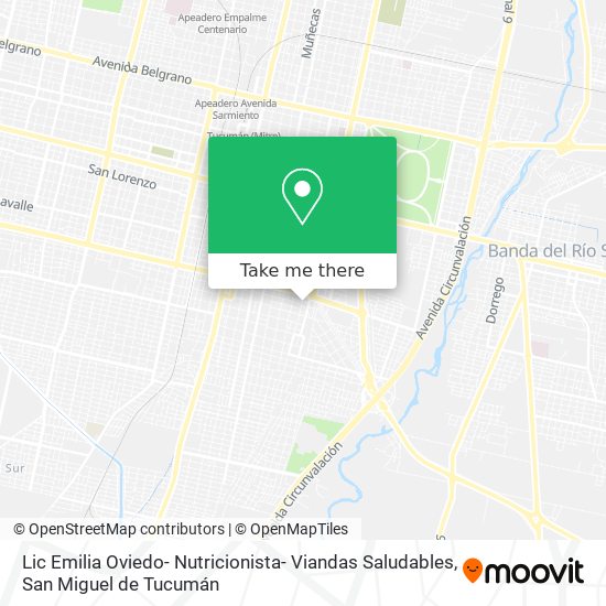 Mapa de Lic Emilia Oviedo- Nutricionista- Viandas Saludables