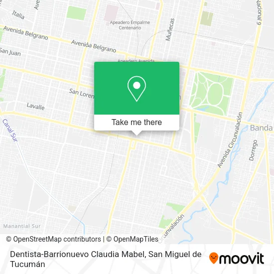 Mapa de Dentista-Barrionuevo Claudia Mabel