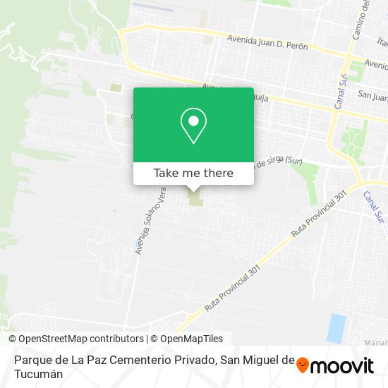 Mapa de Parque de La Paz Cementerio Privado