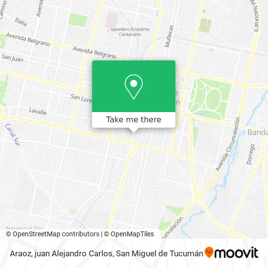 Mapa de Araoz, juan Alejandro Carlos