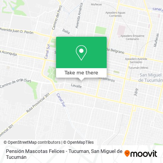 Mapa de Pensión Mascotas Felices - Tucuman