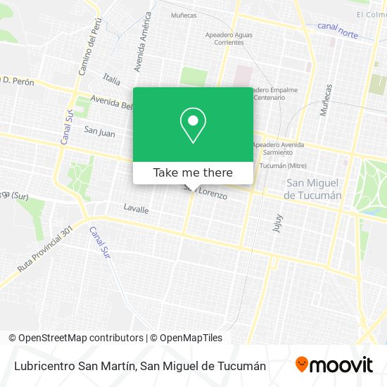 Lubricentro San Martín map