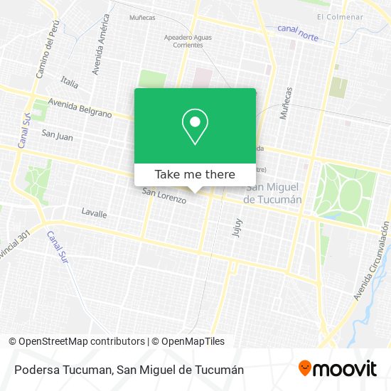 Podersa Tucuman map