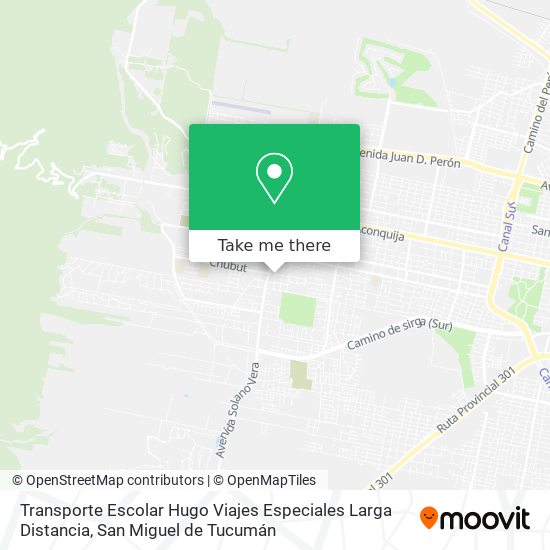 Mapa de Transporte Escolar Hugo Viajes Especiales Larga Distancia