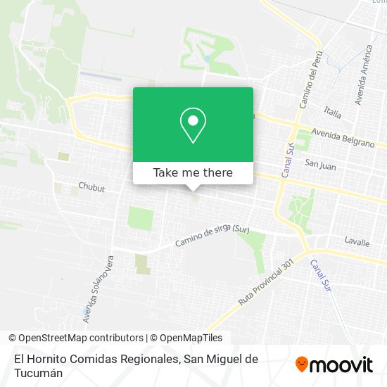 Mapa de El Hornito Comidas Regionales
