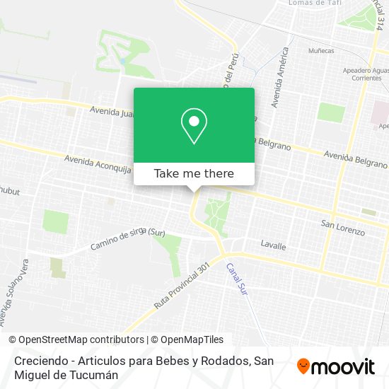 Creciendo - Articulos para Bebes y Rodados map
