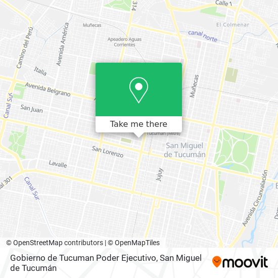 Gobierno de Tucuman Poder Ejecutivo map