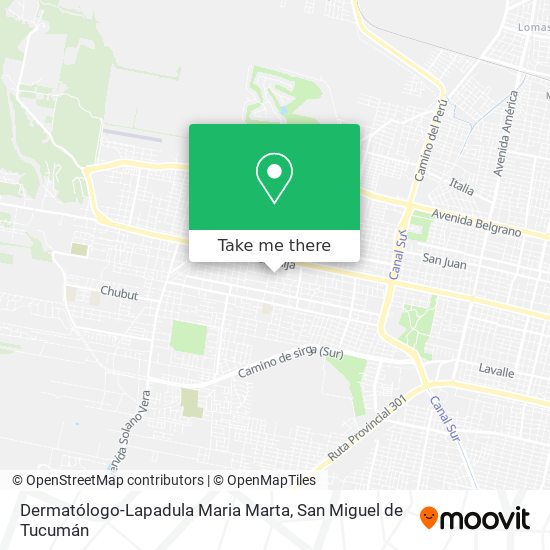 Mapa de Dermatólogo-Lapadula Maria Marta