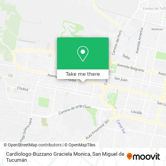 Mapa de Cardiologo-Buzzano Graciela Monica