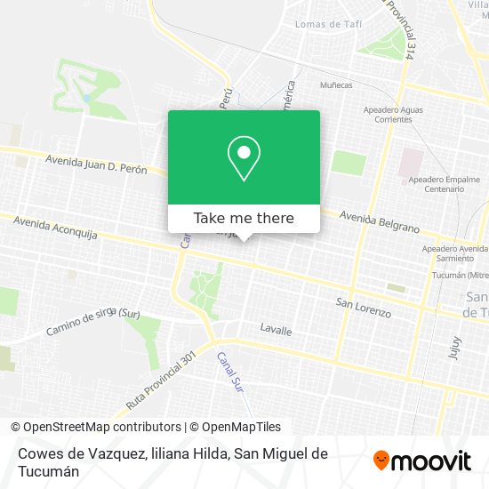 Cowes de Vazquez, liliana Hilda map