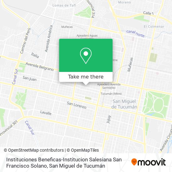 Instituciones Beneficas-Institucion Salesiana San Francisco Solano map