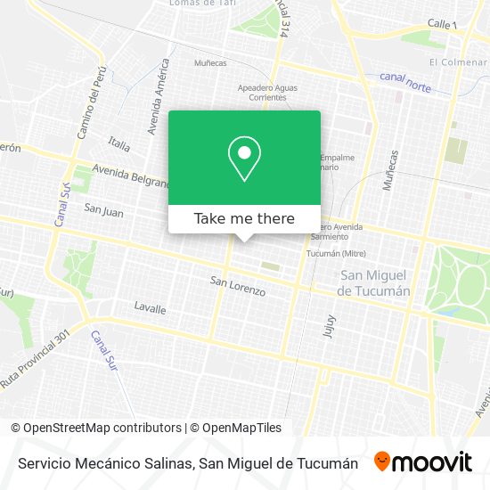 Mapa de Servicio Mecánico Salinas