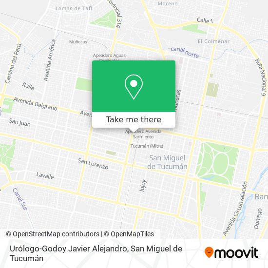 Mapa de Urólogo-Godoy Javier Alejandro