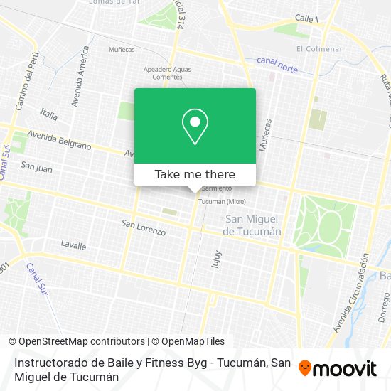 Mapa de Instructorado de Baile y Fitness Byg - Tucumán