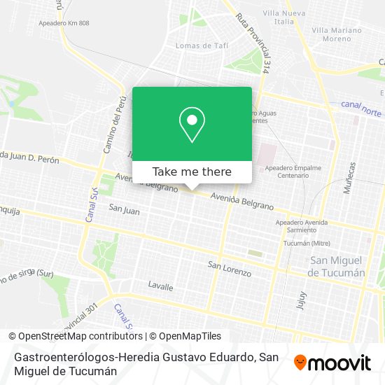 Gastroenterólogos-Heredia Gustavo Eduardo map