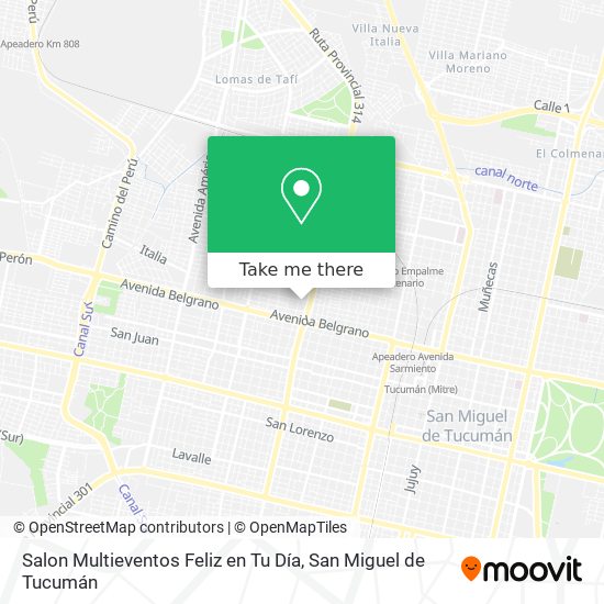 Mapa de Salon Multieventos Feliz en Tu Día