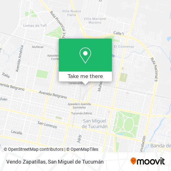 Mapa de Vendo Zapatillas