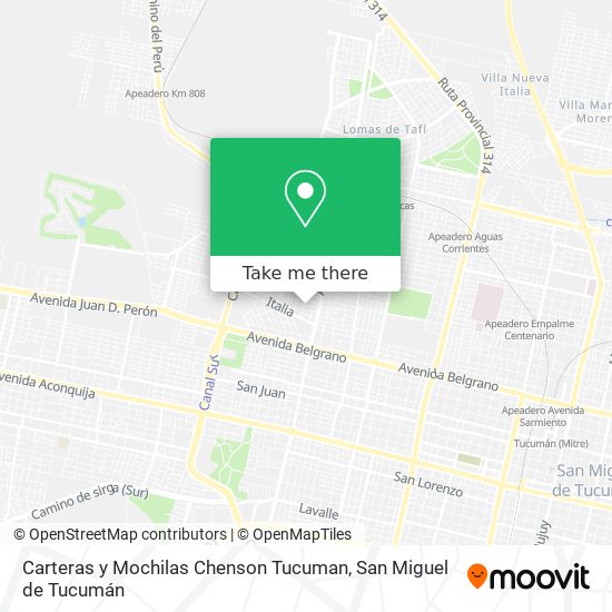 Carteras y Mochilas Chenson Tucuman map