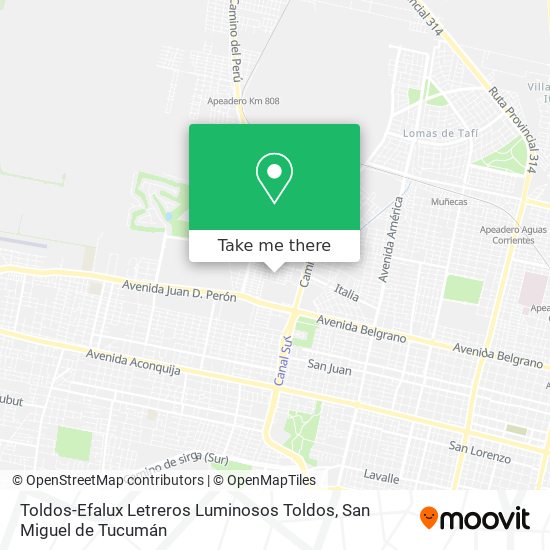 Mapa de Toldos-Efalux Letreros Luminosos Toldos