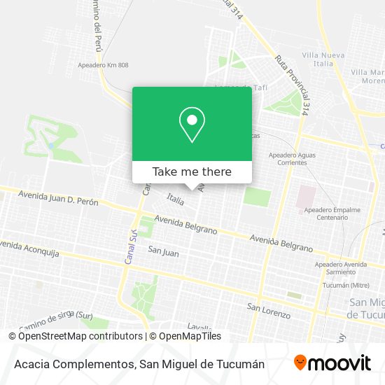 Acacia Complementos map
