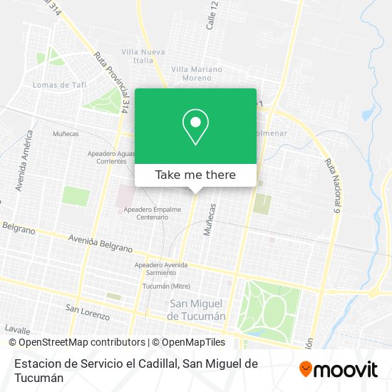 Mapa de Estacion de Servicio el Cadillal