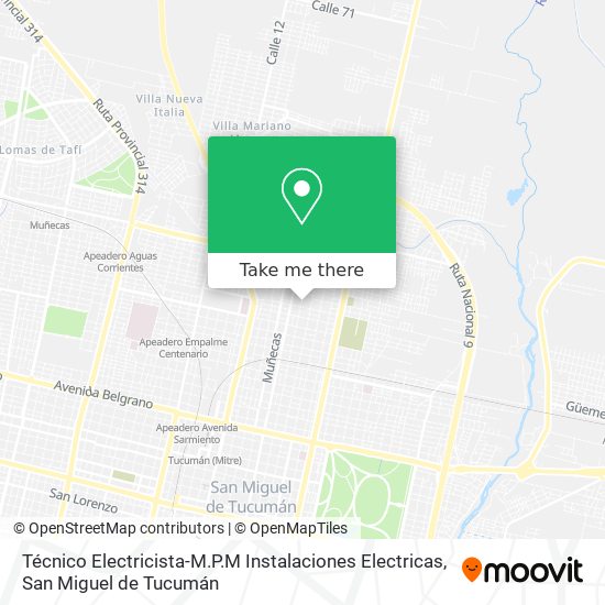 Técnico Electricista-M.P.M Instalaciones Electricas map