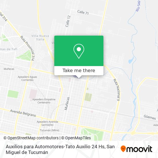 Auxilios para Automotores-Tato Auxilio 24 Hs map