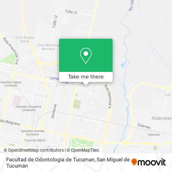 Mapa de Facultad de Odontología de Tucuman