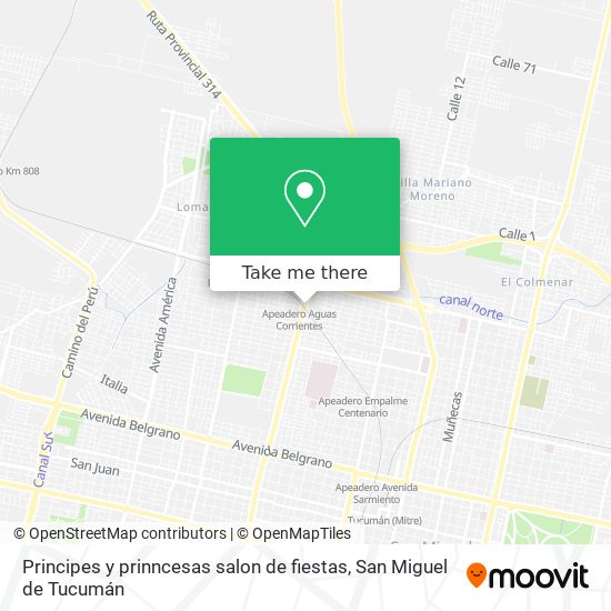 Principes y prinncesas salon de fiestas map