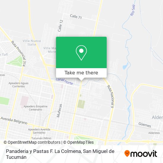 Mapa de Panaderia y Pastas F. La Colmena