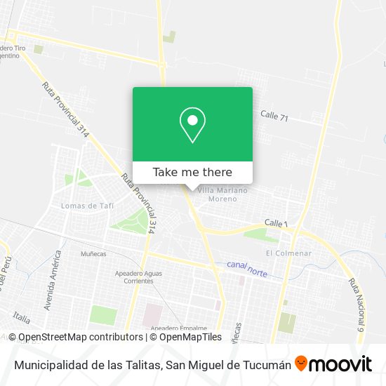 Mapa de Municipalidad de las Talitas