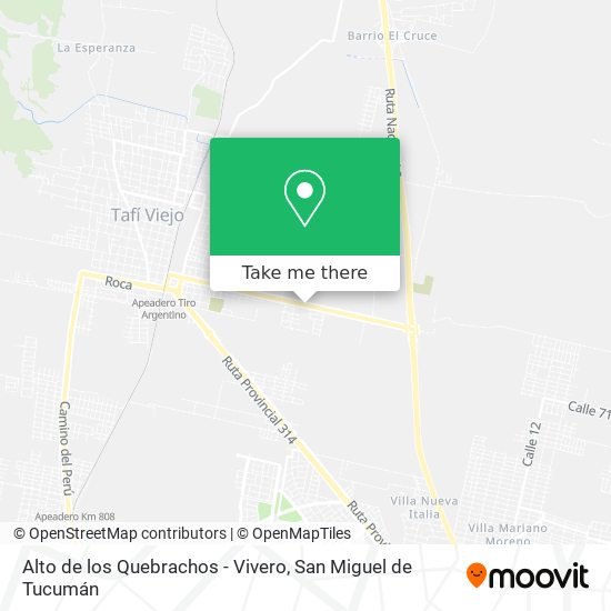 Alto de los Quebrachos - Vivero map