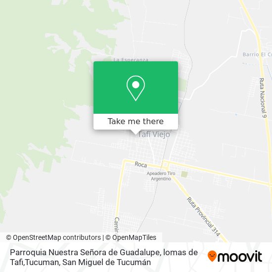 Parroquia Nuestra Señora de Guadalupe, lomas de Tafi,Tucuman map