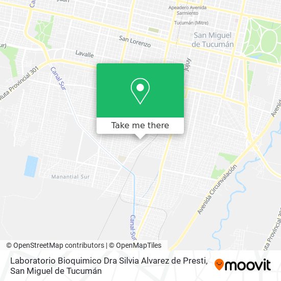 Mapa de Laboratorio Bioquimico Dra Silvia Alvarez de Presti